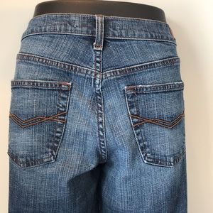 Mavi Marie wide leg denim. Blue crosshatch denim.